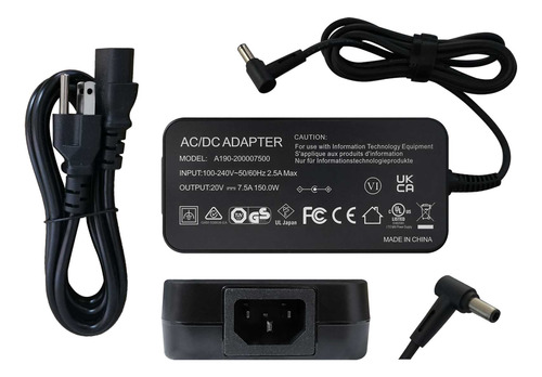 Cargador Para Asus Gamer 150w 20v -7.5a (6.0 X 3.7mm) Pc