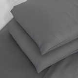 Pack X 2 Funda Almohada Ultra Soft Cotton Touch Premium Color Gris Liso