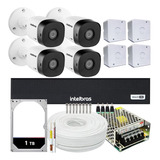 Kit Cftv Intelbras 4 Câmeras Segurança Dvr 4 Canais Hd 1 Tb