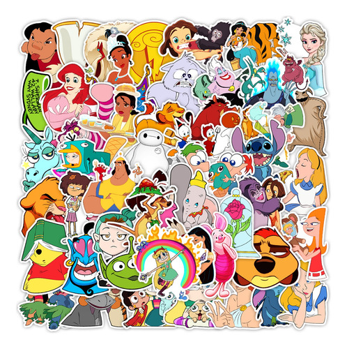 Disney Caricatura Animación A Escoger 50 Calcomanias Sticker
