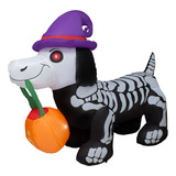 Inflable Halloween Perro Fantasma Con Luz Decorativo 1.50mts