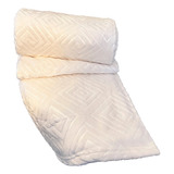 Cobertor Manta 1,80x2,40 Flannel Embossed Antialérgico Casal Cor Branco