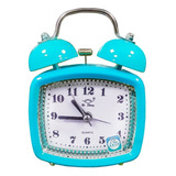 Reloj Despertador Antiguo Metalico De Campana Rectangular