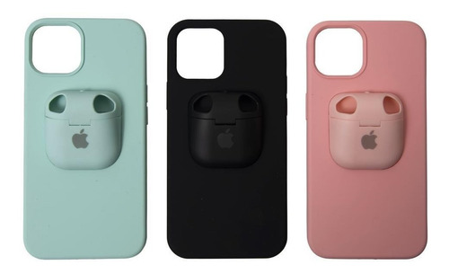 Carcasa De Silicona Para iPhone Con Estuche Para AirPods