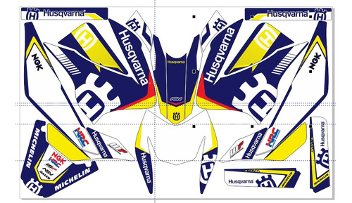 Graficos  Para  125z Roja 2022 Hus-varna Amarillo