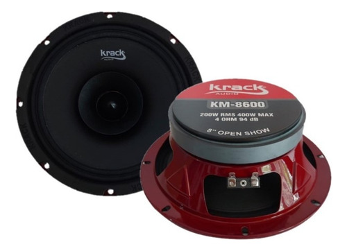 Par De Medio Rango Krack Audio Open Show Km-8600 200w Rms