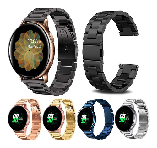 Correa De Acero Para Samsung Galaxy Active Watch 2 40mm 44mm