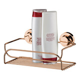 Suporte Multiuso Shampoo Banheiro Com Ventosa Rosé Gold Luxo