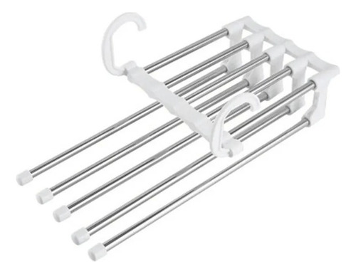 Cabide Calça Multi Cabide 5x1 Inox Organ Closet Ganha Esaço