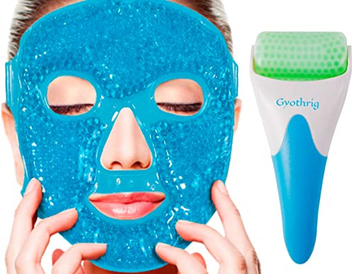 Juego De Mascarillas De Gel Con Rodillo De Hielo Facial, Reg