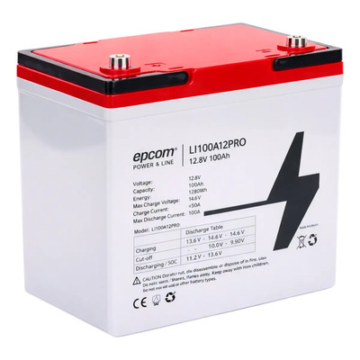 Batería de Litio Epcom LI100A12C 12.8V 100Ah LiFePO4 Ciclo Profundo Solar | Envío gratis