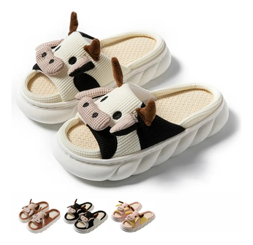 Pantuflas De Vaca Para Mujer Y Hombre Suaves Cómodas Lino | Envío gratis