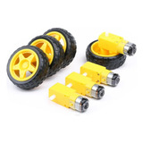 4 Motores Dc + 4 Llantas, Carro Robot Sigue Linea, 3 A 6v