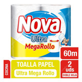 Toalla Papel Ultra Mega Rollo Marca Nova 12x30 Mt Cod 40678