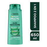  Shampoo Garnier Fructis 2 En 1 Aloe Vera Hidra Bomb 650ml