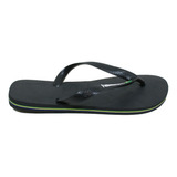 Ojota Havaiana Brasil Logo Negro Unisex Deporfan