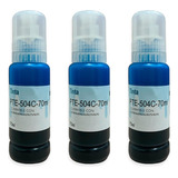 3 Tintas Cian Compatible Epson T504c L4150 L4160 504