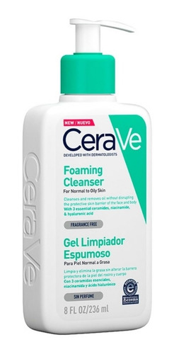 Cerave Gel Limpiador Facial Espumoso 236ml Foaming Cleanser