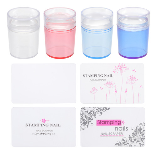 Sellos De Silicona Para Uñas Nail Stamper, 4 Juegos