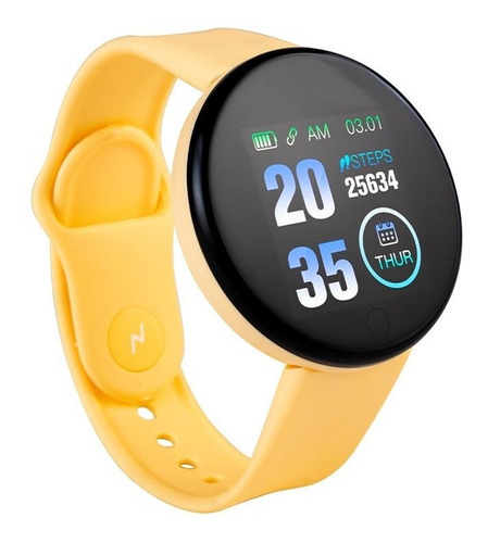 Reloj Inteligente Smartwatch Smart Mujer Hombre Noga Sw09 Ep Color De La Caja Blanco Color De La Malla Amarillo Color Del Bisel Negro