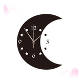 1pc Espejo Superficie Reloj De Pared Luna Y Estrella Reloj D