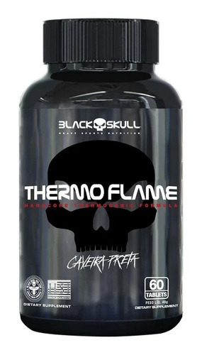 Thermo Flame Caveira Preta -(60tabs) - Black Skull Sabor Sem Sabor