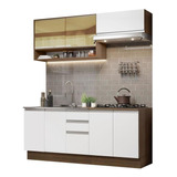 Cozinha Completa Madesa Glamy C Armá Balcão S Tamp Rb Cor Rustic/branco Grgl2000036e