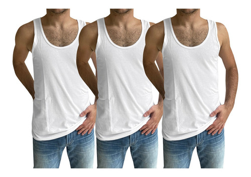 Camiseta Blanca Alfani Sin Mangas Para Hombre (paquete De3)