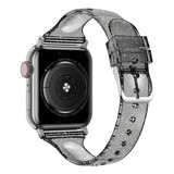 Correa Para Applewatch Glitter 38/40/41mm Transp Negro