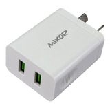 Cargador Rápido Mixor Realidad 4,4a 2 Usb + Cable V8