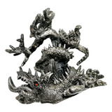 Linda Estatueta Miniatura Dragão Oriental Enrolado Em Árvore