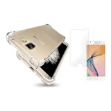 Kit Capa Anti Impacto + Película Vidro P/ Galaxy J5 Prime