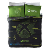 Edredón Gamer Xbox Matrimonial Vianney Color Negro