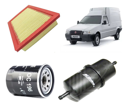 Kit 3 Filtros P/ Fiat Fiorino Fire 1.3 Castrol 10w40 4lt Foto 2