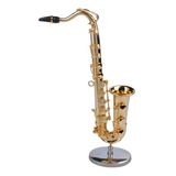 Miniatura Saxofone Tenor Dourado Enfeite Mini Sax Metal
