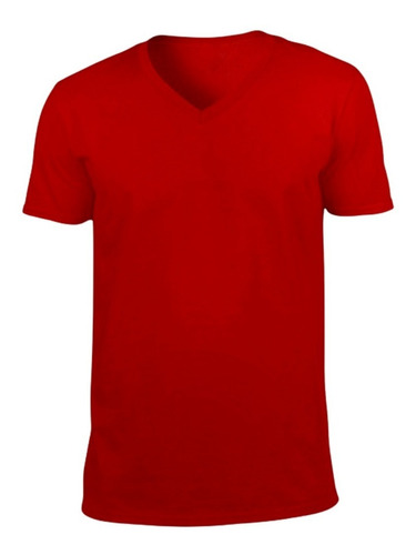 Camiseta Básica Cuello En V 100% Algodón Peinado Para Hombre