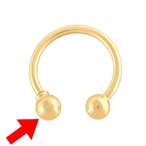 Bolinha Para Piercing Ferradura Em Ouro 18k