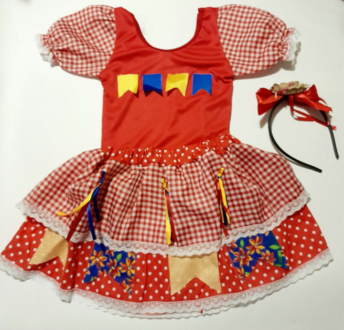 Vestido Infantil Caipira Festa Junina 2 A 12