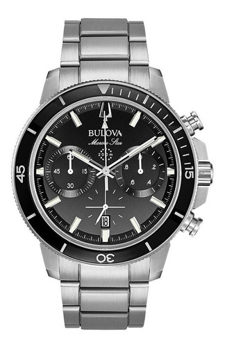 Reloj Bulova Marine Star Negro Original Hombre Time Square