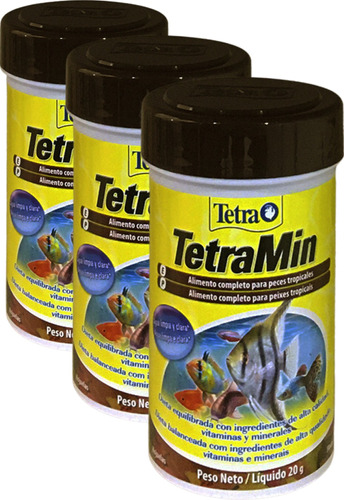 Ração Para Peixes Tropicais Tetramin 20g - 3 Unidades (60g)