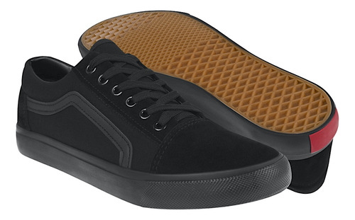 Tenis Casuales Caballero Torrente Vnsplmall Textil Negro 