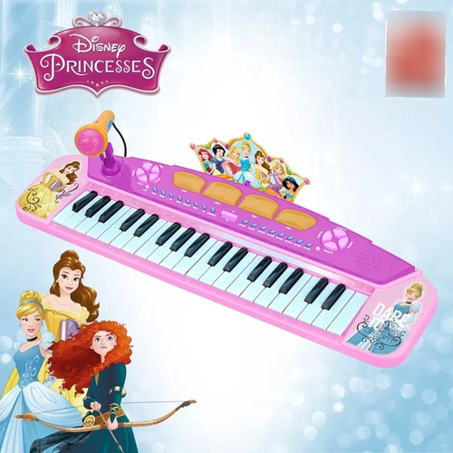 Organo Encantado Teclado Princesas Disney Microfono 5285 Color Rosa