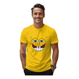 Camiseta Bob Esponja Rosto Camisa Amarela Várias Expressões