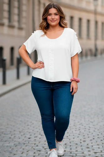 Suave Blusa Dama Casual Elegante Detalles En Pecho Y Mangas | MercadoLibre