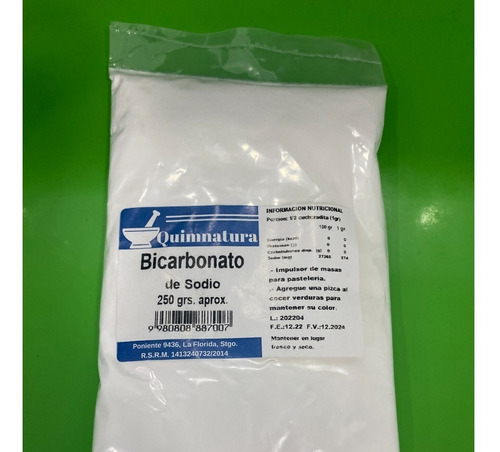 Bicarbonato De Sodio 250 G.