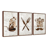 Quadros Decorativos P; Cozinha Talheres Casa 33x43 Com Vidro