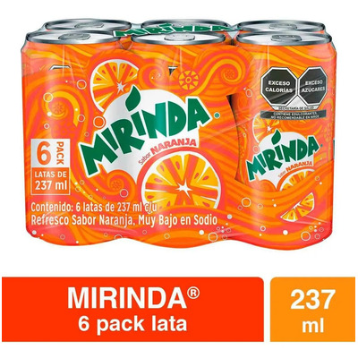 Refresco Mirinda Sabor Naranja en Lata 237ml Pack X6 | MercadoLibre