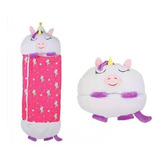 Saco De Dormir Infantil Vira Mochila 2x1 Unicornio 140x50cm