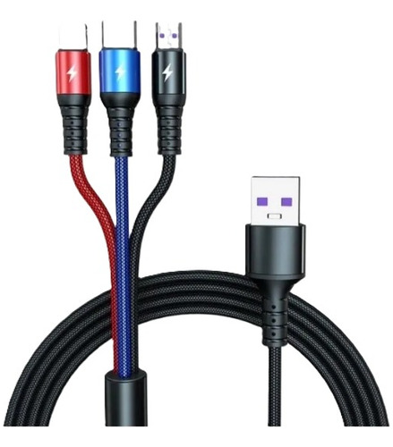 Cable Para Cargador 3 En 1 Ios/micro Usb/ Carga Rápida 5a