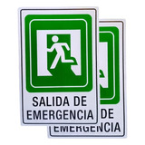 X2 Señalitica Salida Emergencia Letrero Cartel 30cmx20cm